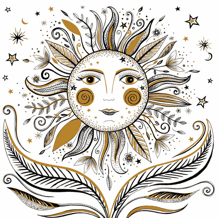 ‘Floral Sun’ Greetings Card