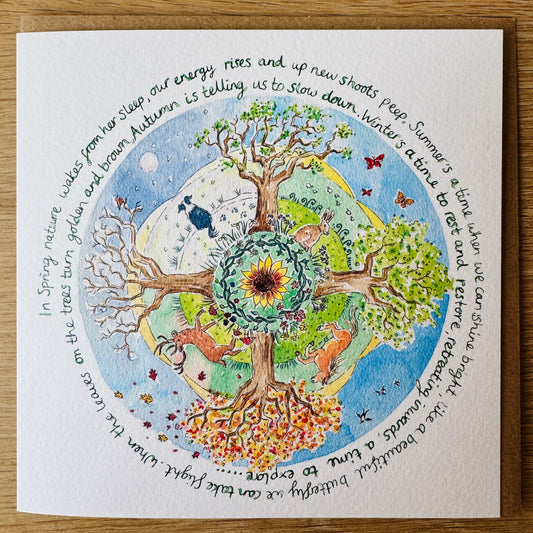 Wheel of the Year Nature Inspired Art Card by Janine Drayson