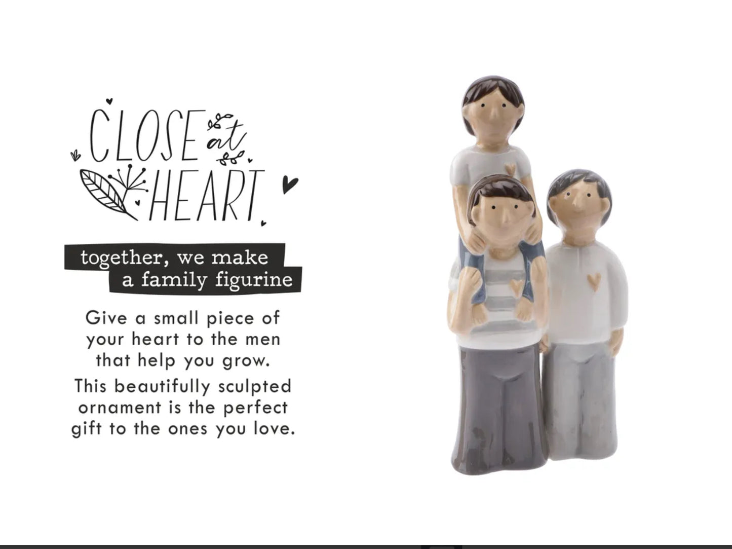 Close heart dad,son and grandad figure