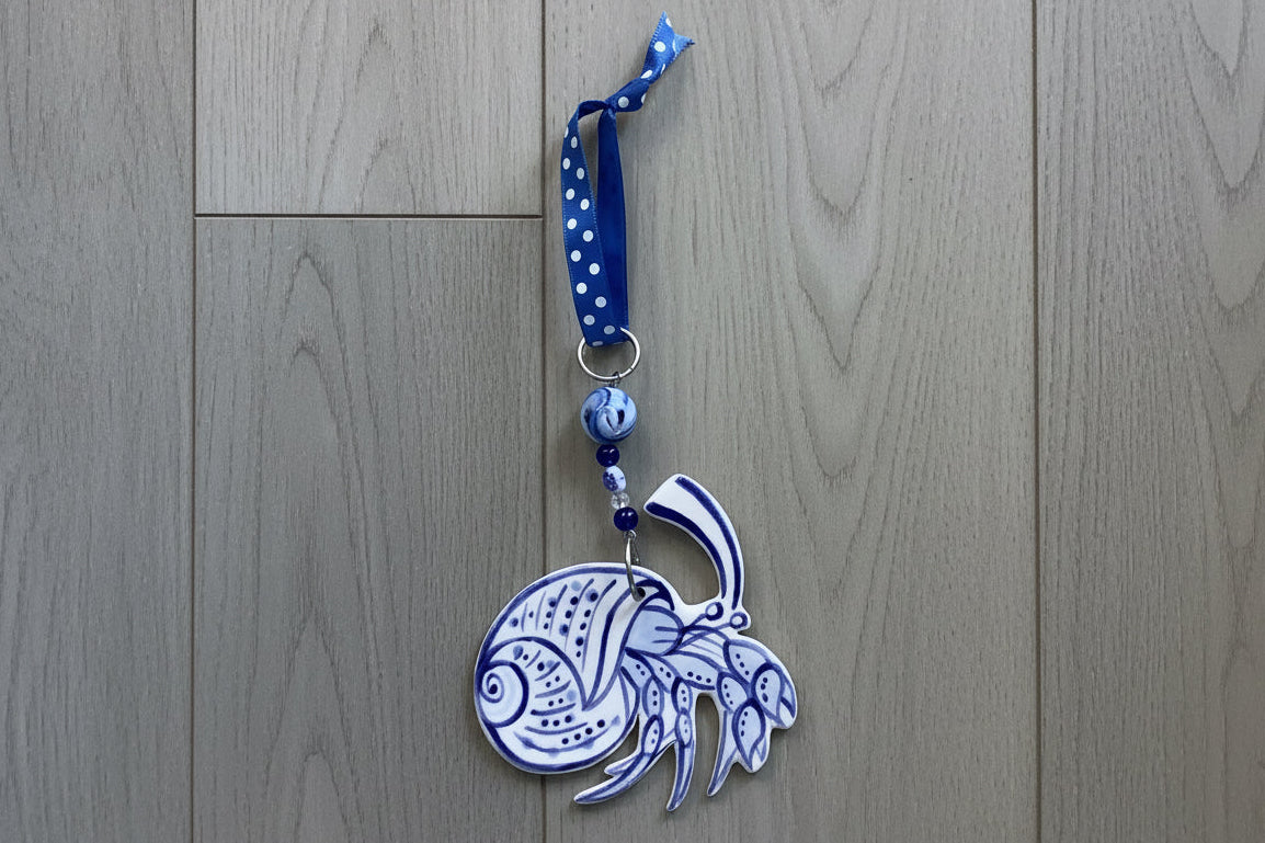 Blue Hermit Crab Ceramic Decoration