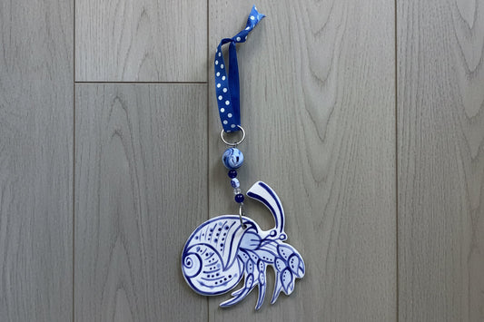 Blue Hermit Crab Ceramic Decoration