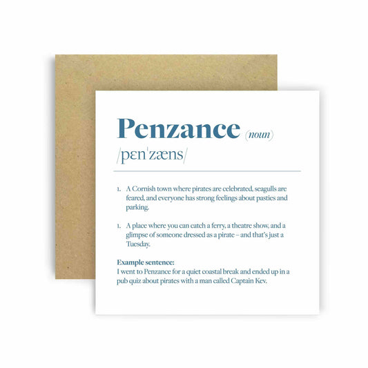 Town Dictionary Card - Penzance