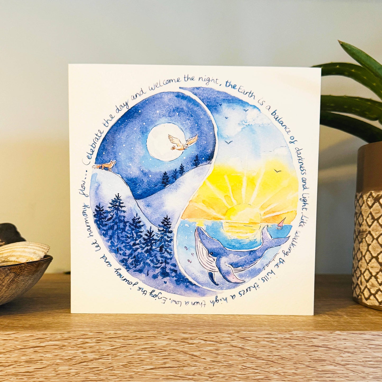 Perfect Balance Mindful Nature Art Card by Janine Drayson