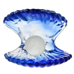 Glass Blue Clam Shell