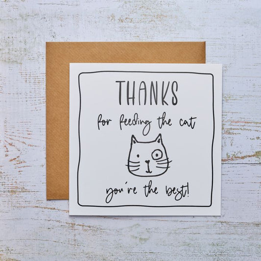 Thanks for feeding the cat card
