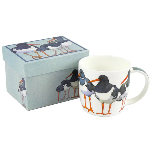 ‘Oystercatchers' Bone China Mug with Gift Box