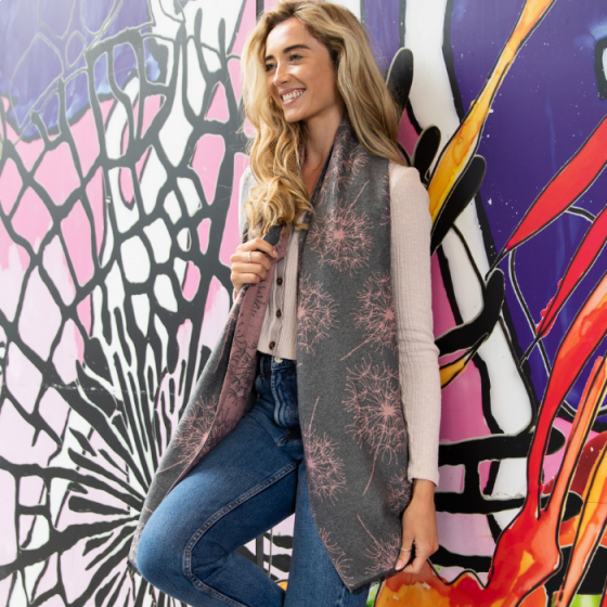 Terry Dandelion Scarf, Grey