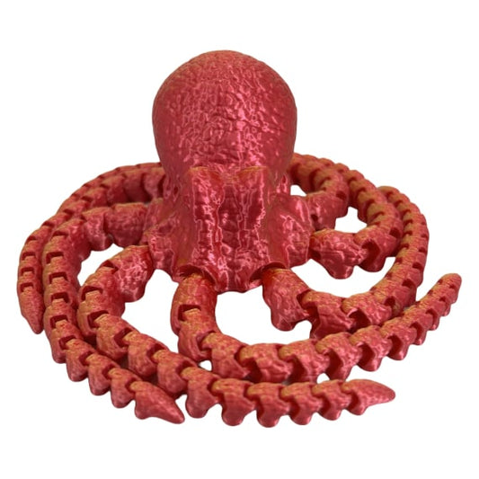 Two-Tone Red Gold 3D Printed Octopus