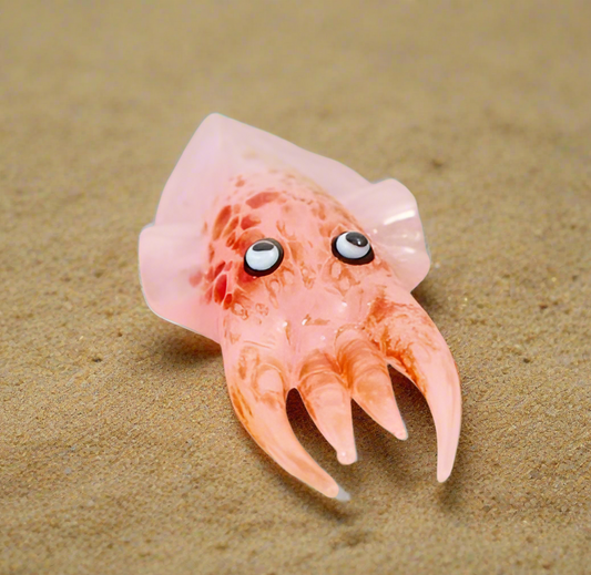 Glass Cuttlefish, Mottled Pale Pink