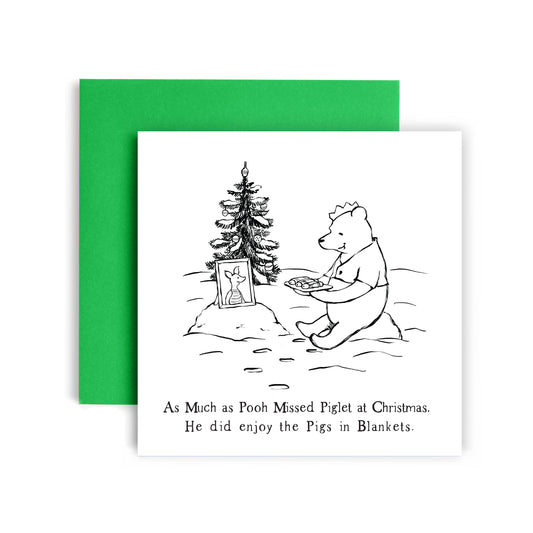 Pooh and Piglet Happy Christmas Card
