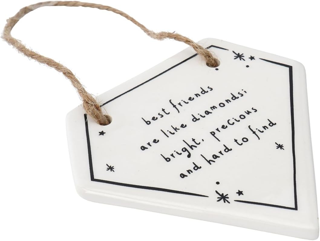 'Best Friends' Diamond Ceramic Hanging Sign