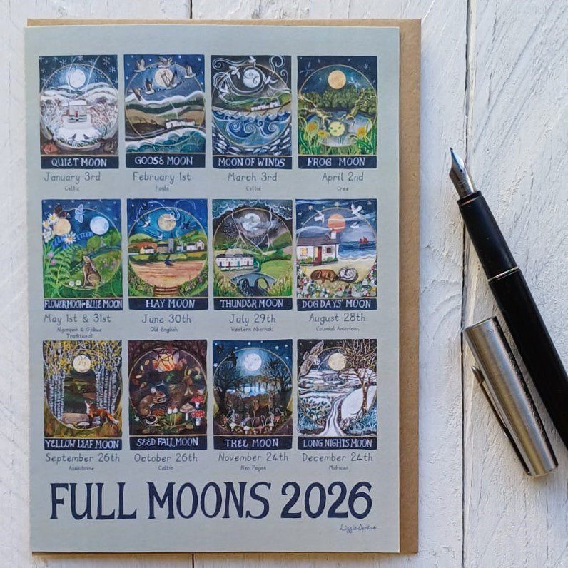 Full Moons 2026 - UK Greetings Card