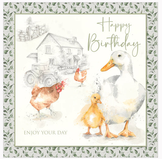 Farmyard Happy Birthday Greetings Card