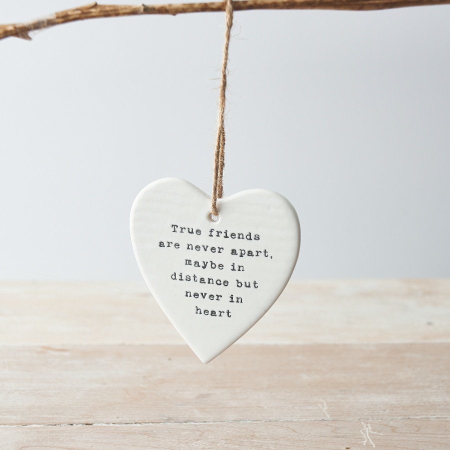 True Friends Hanging Ceramic Heart
