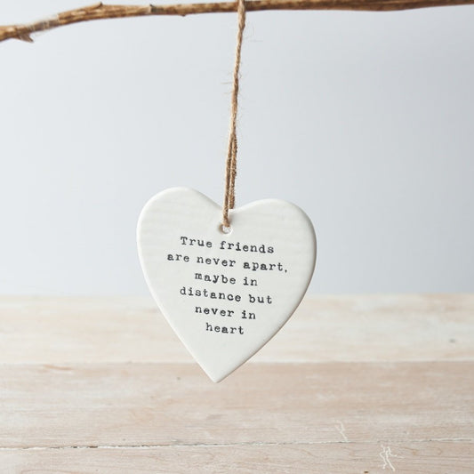 True Friends Hanging Ceramic Heart