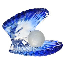 Glass Blue Clam Shell