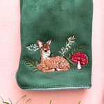 Secret Garden Embroidered Touchscreen Deer Gloves