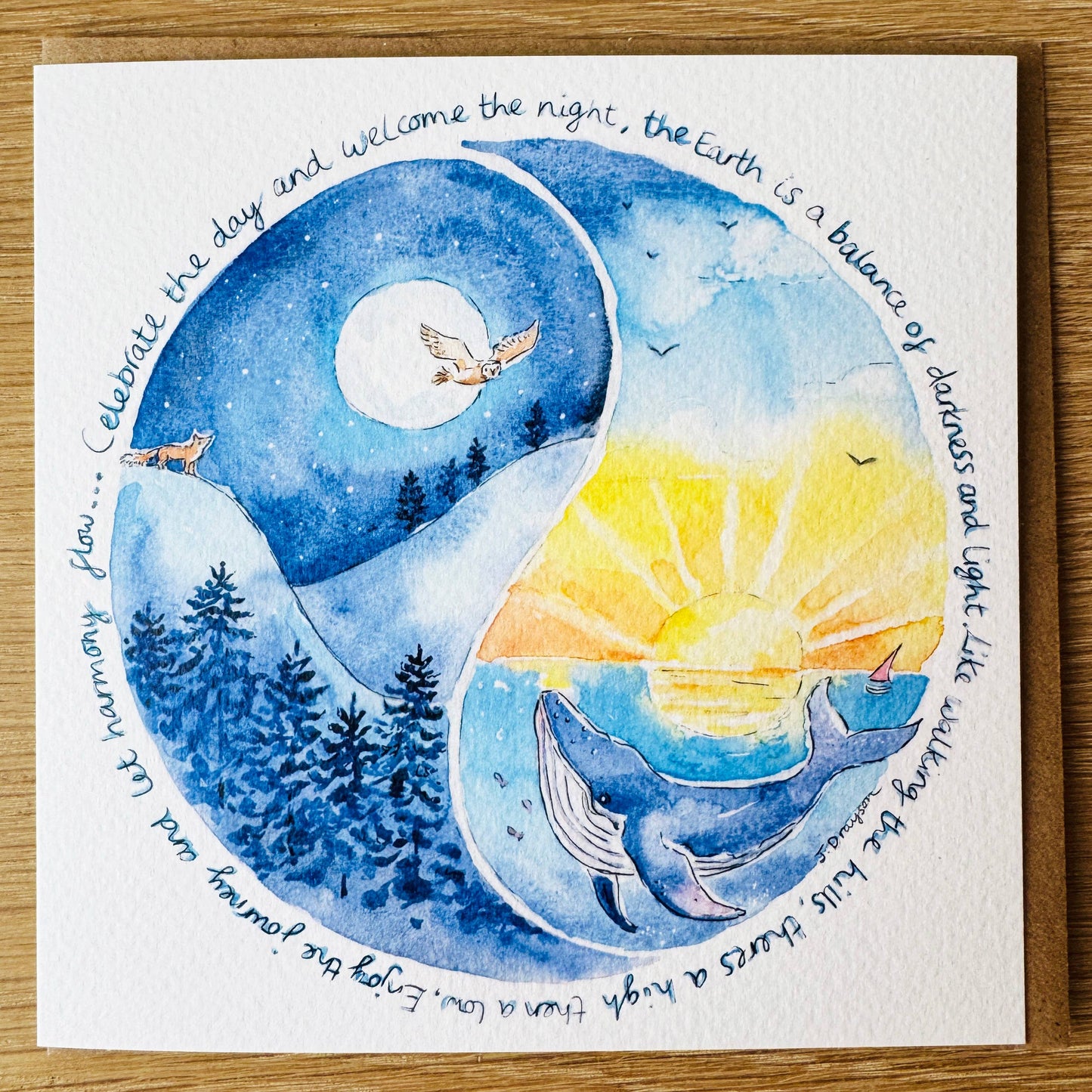 Perfect Balance Mindful Nature Art Card by Janine Drayson
