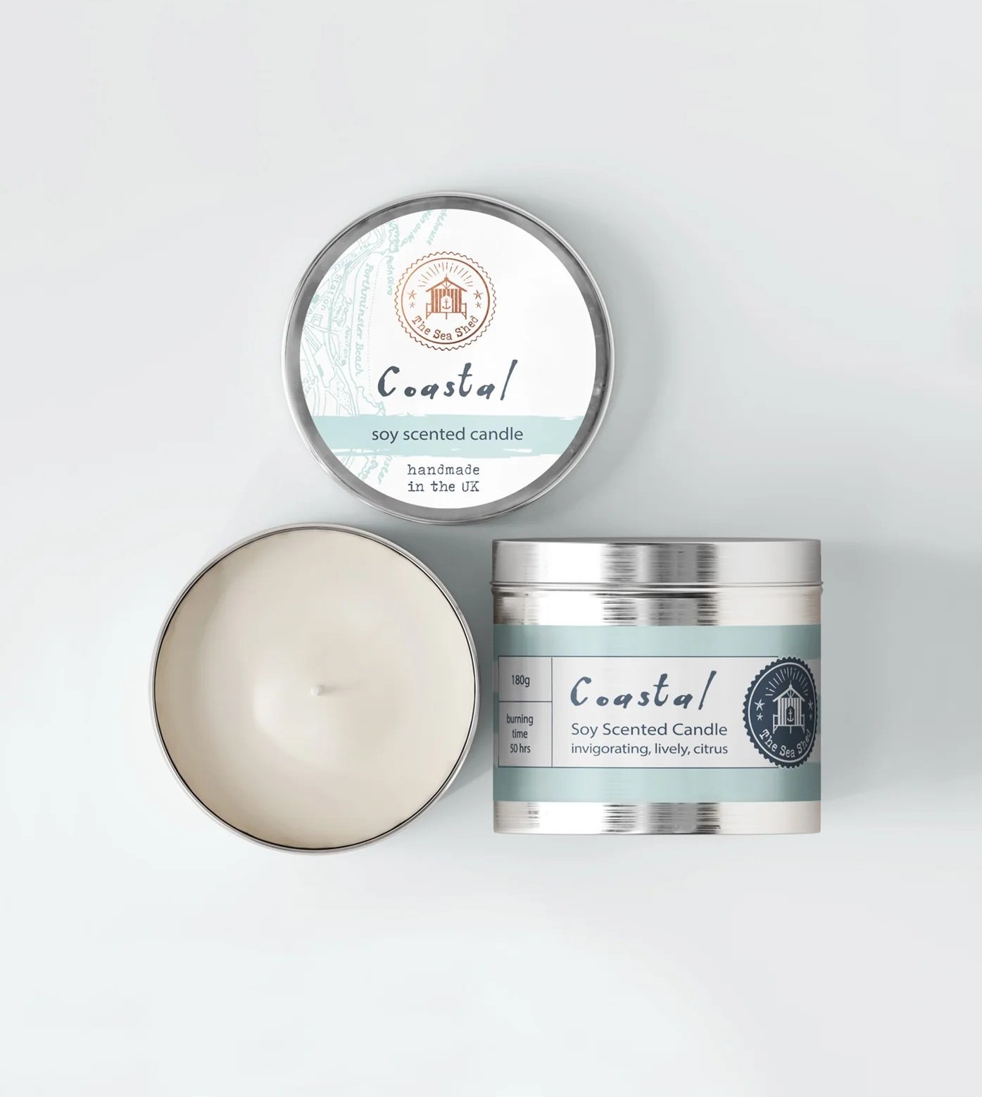 Coastal Scented Soy Candle Tin