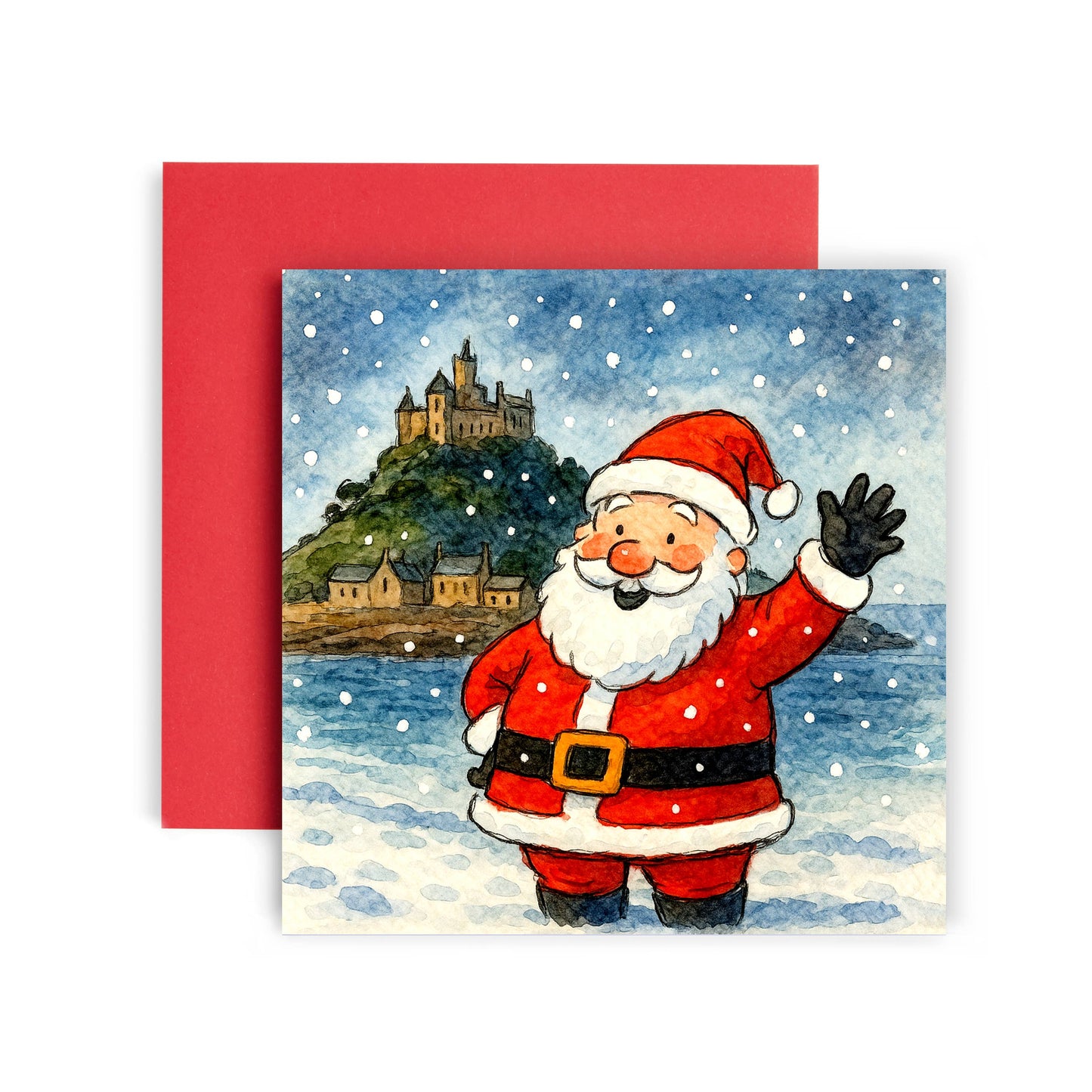 Santa at St Michael's Mount santa – Christmas Card