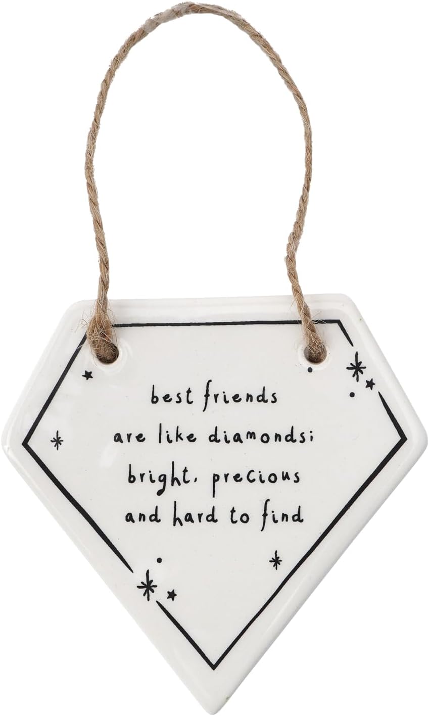 'Best Friends' Diamond Ceramic Hanging Sign