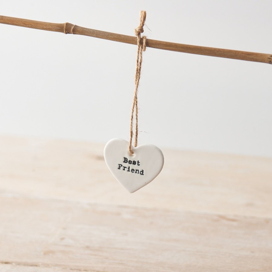 'Best Friend' Mini Hanging Ceramic Heart