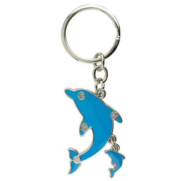 Dolphin & Calf Charm Keyring