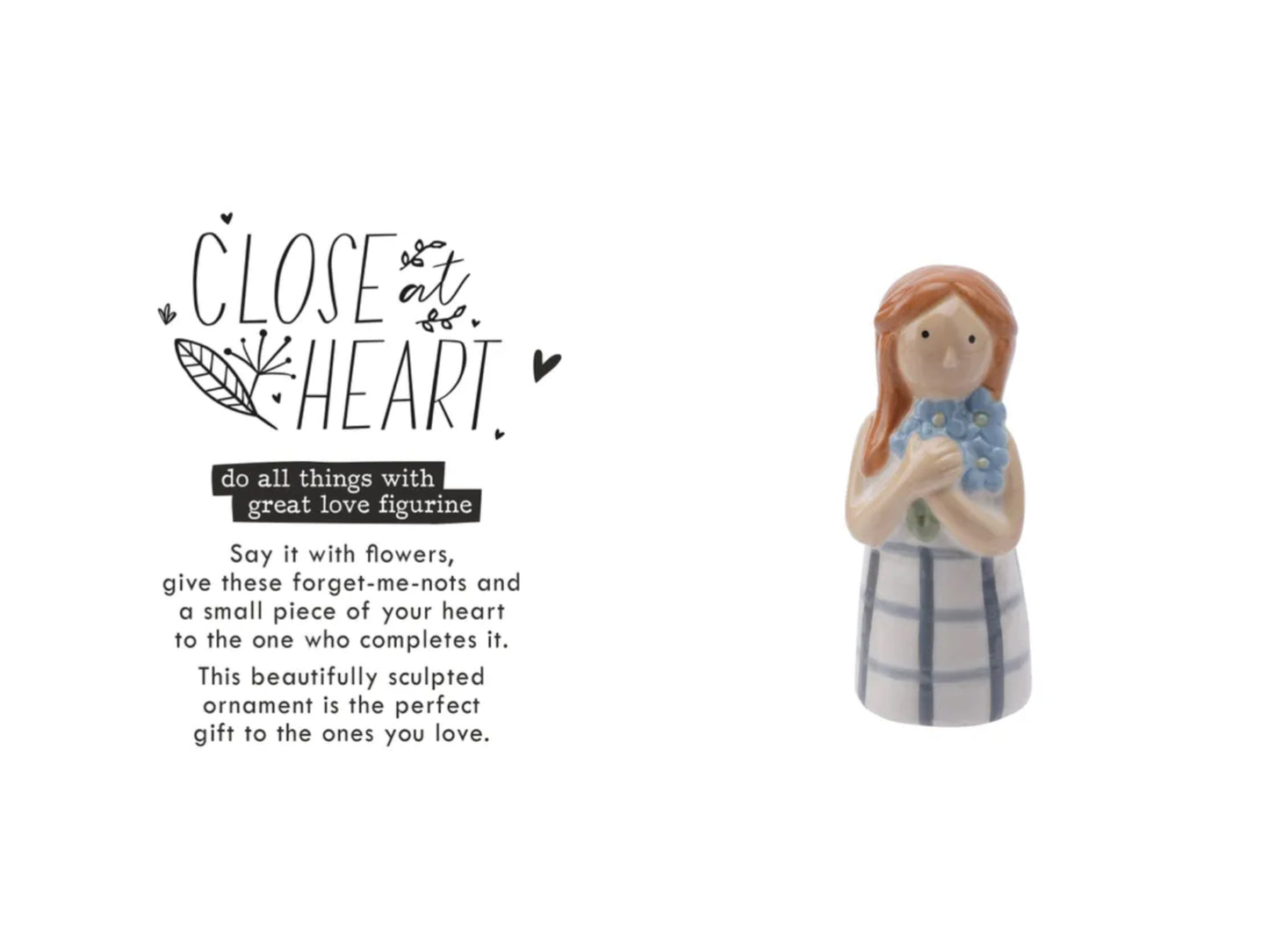 Close at heart forget me not flower girl figure