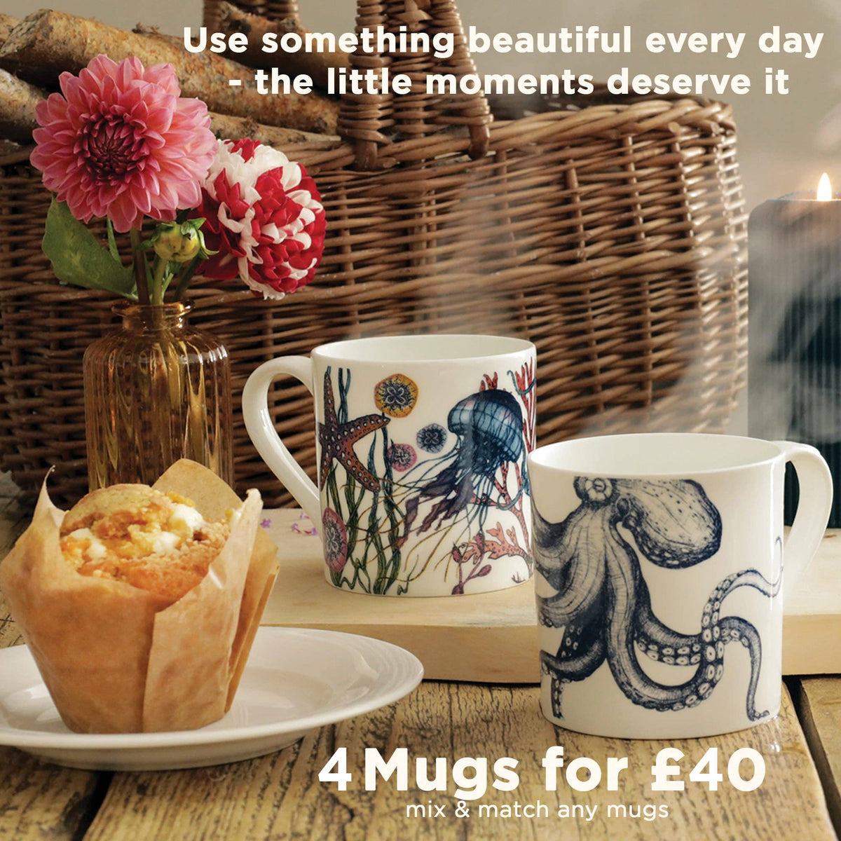 Bone China Starfish Mug