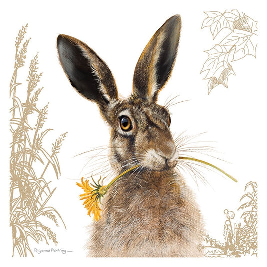 Countryside Blank Card - Hare & Dandelion