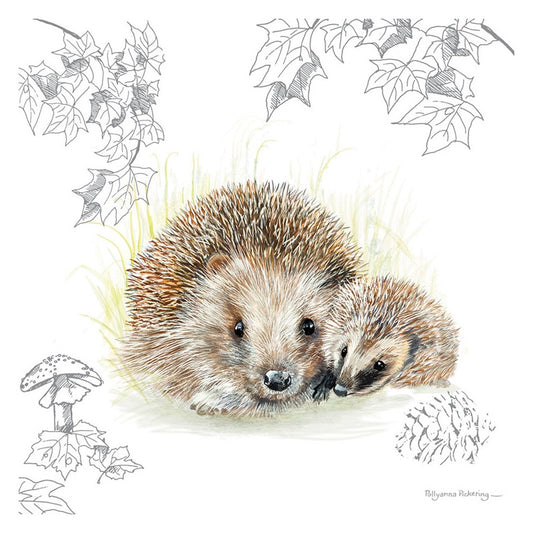 Countryside Card - Hedgehog with baby