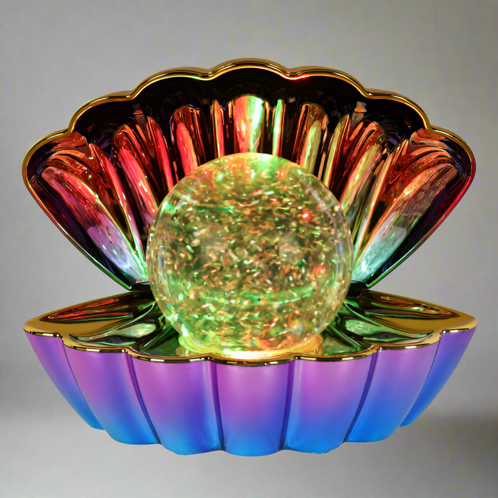 Colour Changing Mood Lamp Clam Shell - Metallic Opal Gold