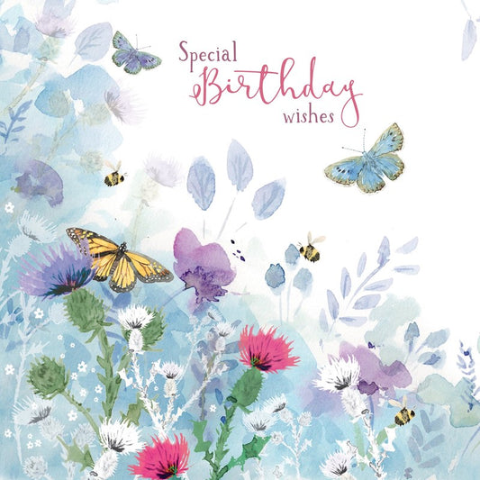 Wild & Serene Card - Butterflies & Wild Flowers