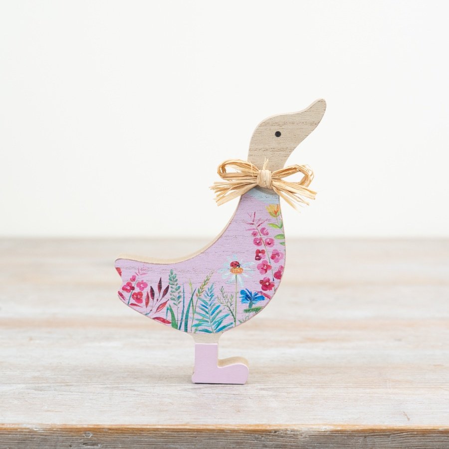 Wooden Flower Design Duck
