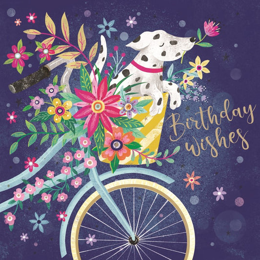 Flower Festival Card - Bicycle Pup