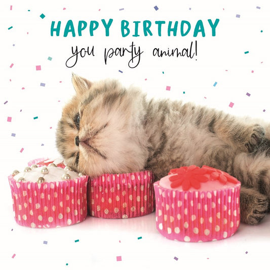 Pet Pawtrait Birthday Card - Party Animal
