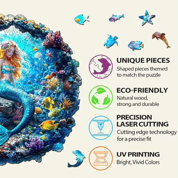 Mermaid Wooden Jigsaw, 150 Piece