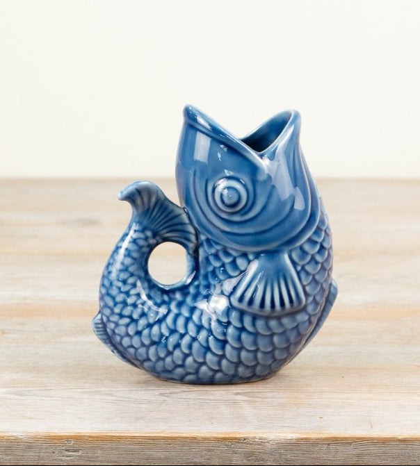 Fish Shaped Vase, Blue