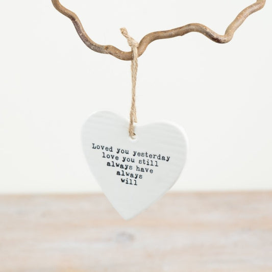 Love You Porcelain Hanging Heart