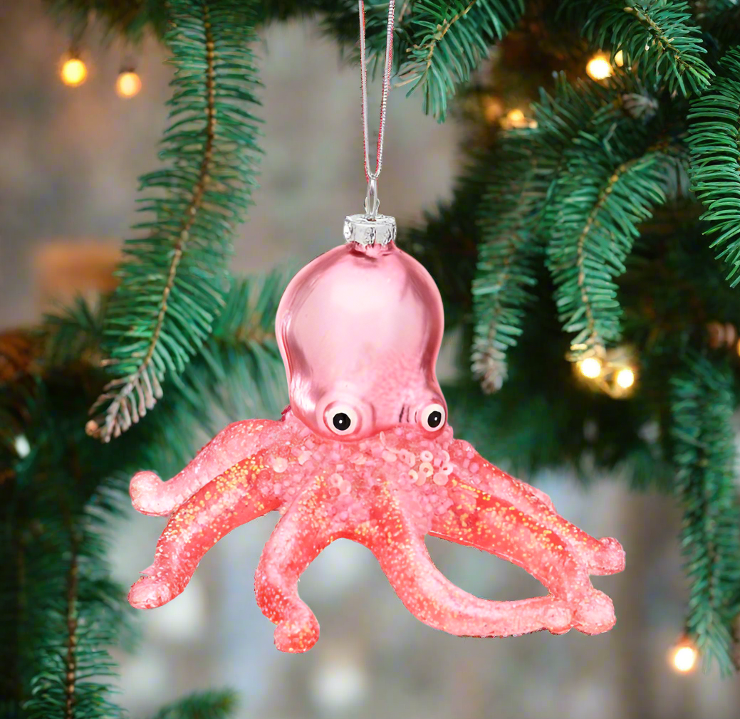 Sass & Belle glitter octopus Christmas Decoration