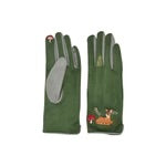 Secret Garden Embroidered Touchscreen Deer Gloves
