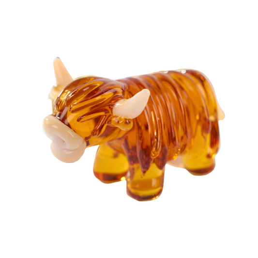 Glass Miniature Highland Cow