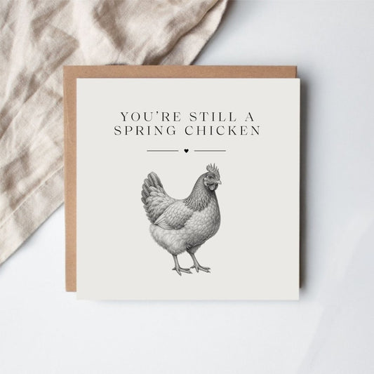 Spring Chicken Birthday Card