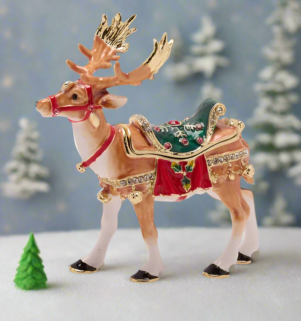 Reindeer Treasure Trinket Box