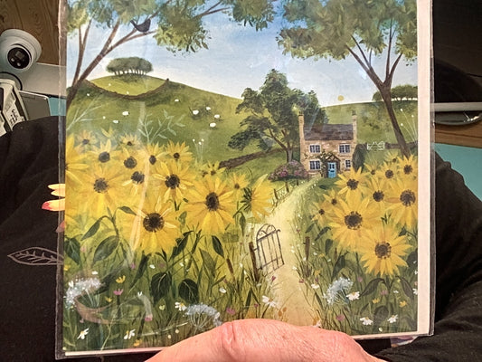 Sunflower Cottage Greetings Card