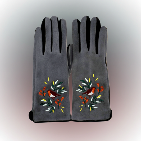 Secret Garden Robin Touchscreen Gloves