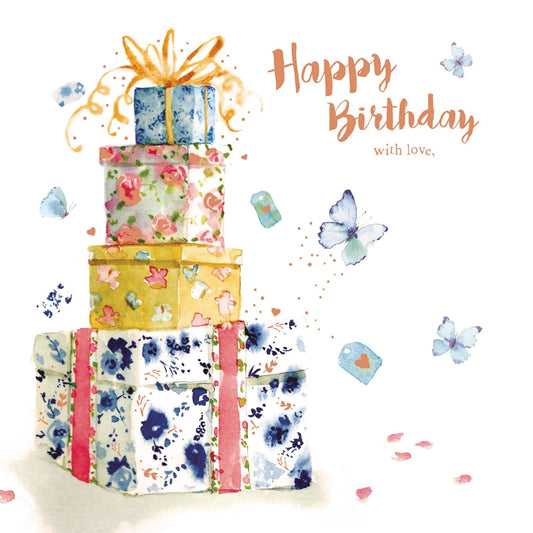 Birthday Treats Greetings Card - Present Stack