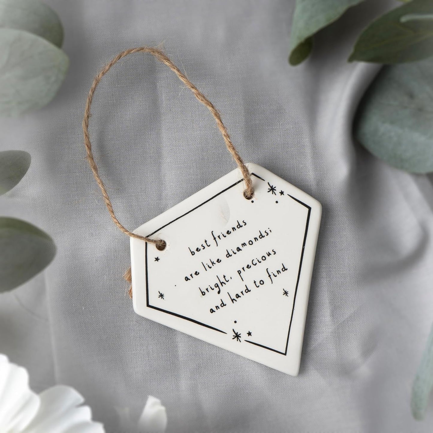 'Best Friends' Diamond Ceramic Hanging Sign