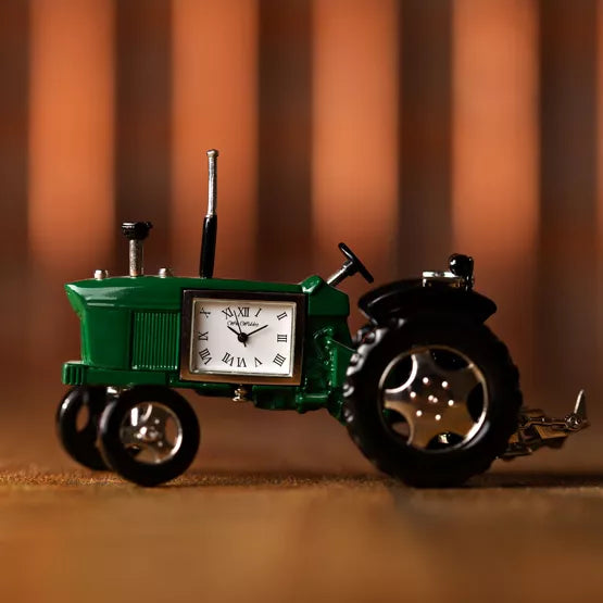 Miniature Green & Black Tractor Clock