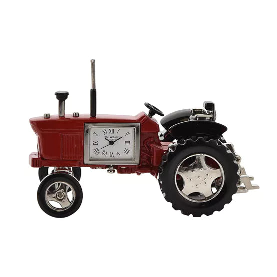 Miniature Red & Black Tractor Clock